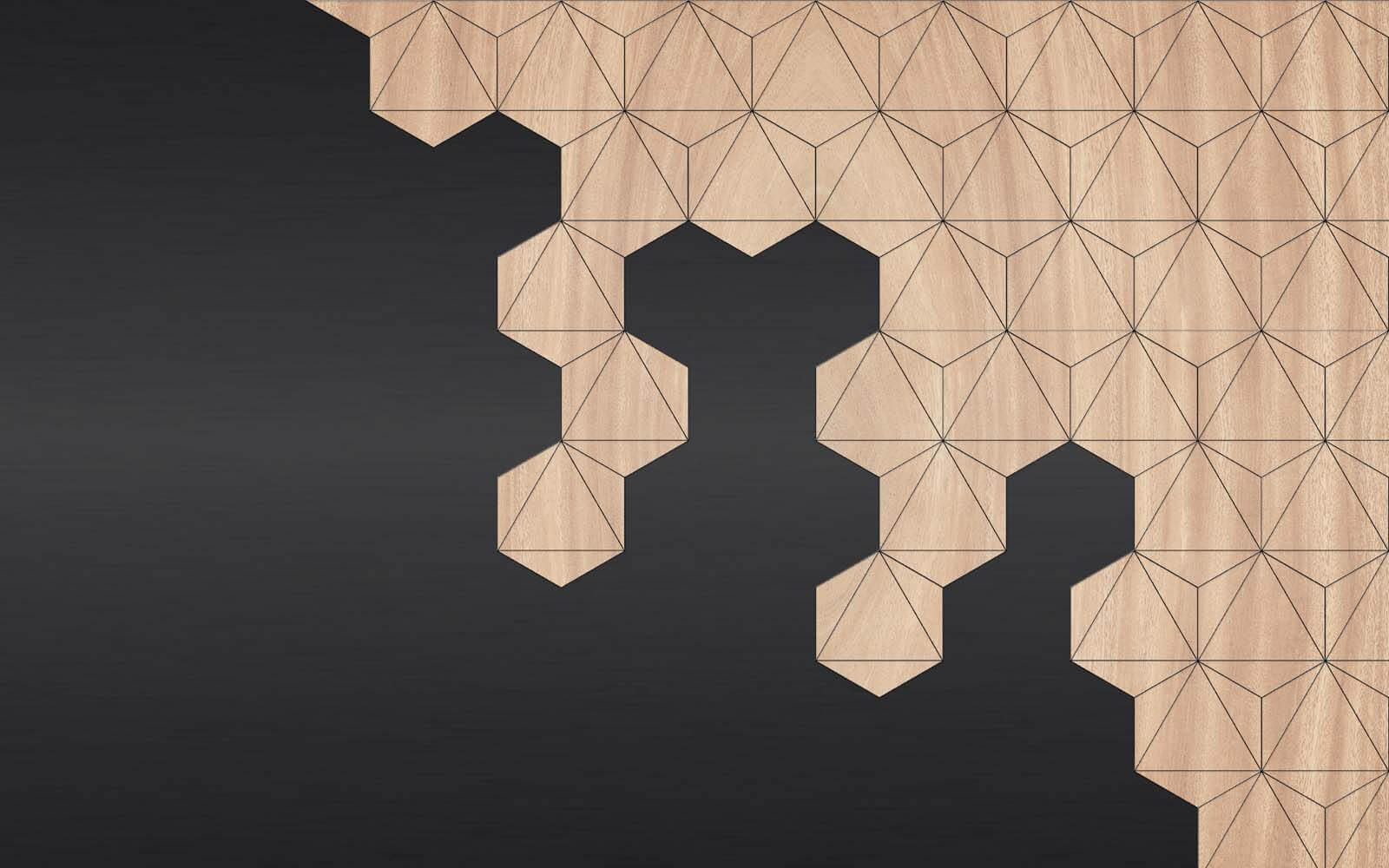 u19630p - Drewno i czarne tło z sześciokątami - tegory