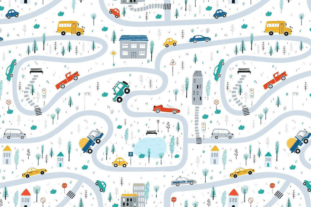 Mapa samochodów i budynków Mapa samochodów i budynków