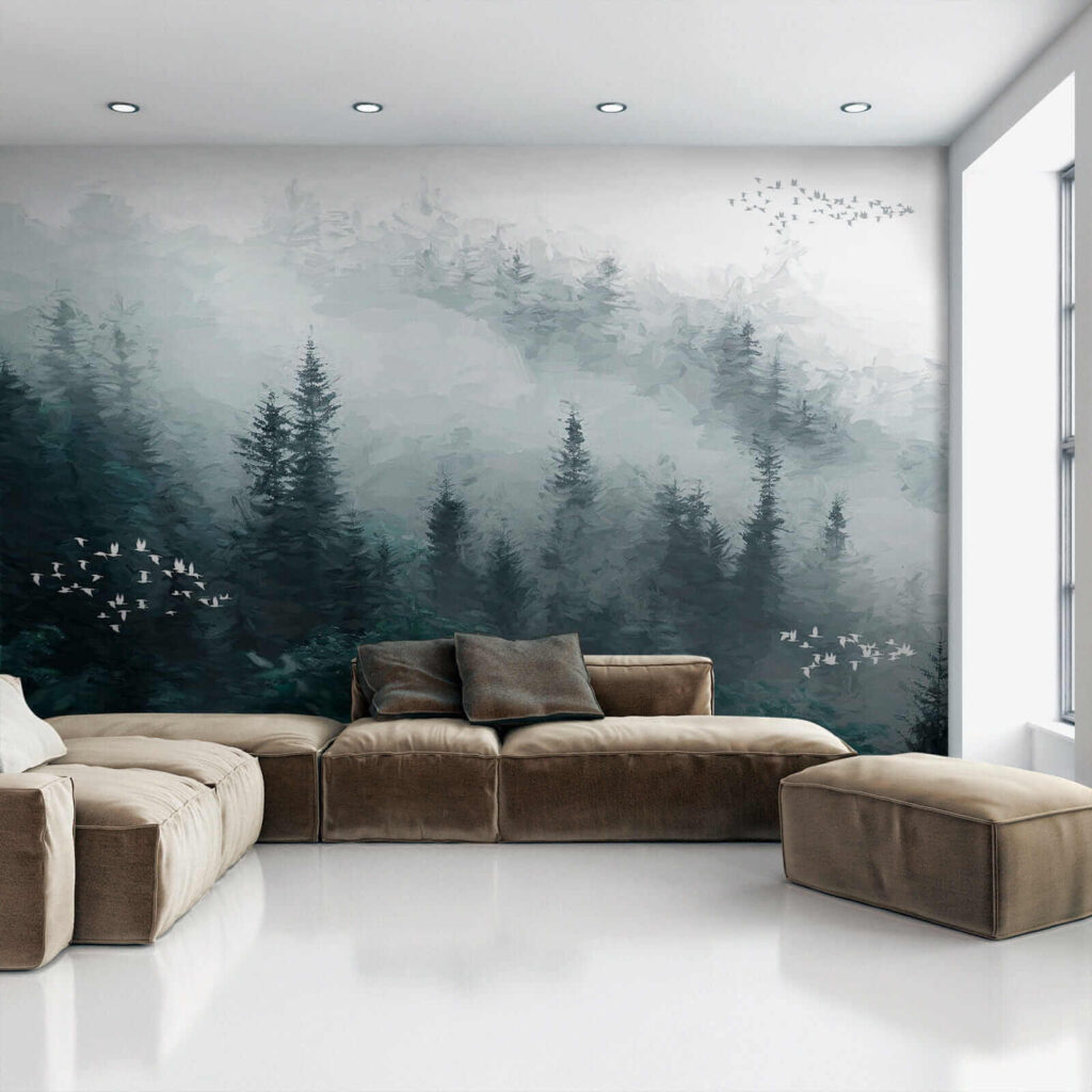 Mglisty las z przelatującymi ptakami u23921pig1 1024x1024 - Mglisty las z przelatującymi ptakami - tegory