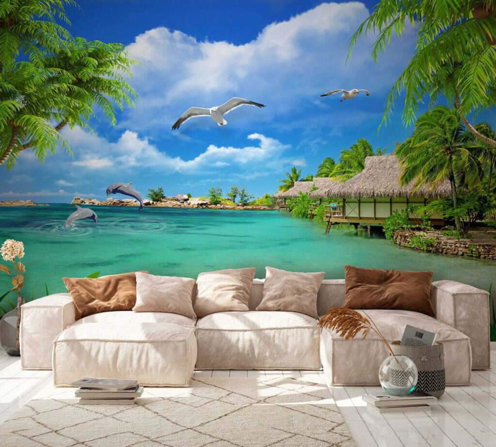 Plaża z chatką i kilkoma ptakami u26969pig4 1024x922 - Plaża z chatką i kilkoma ptakami