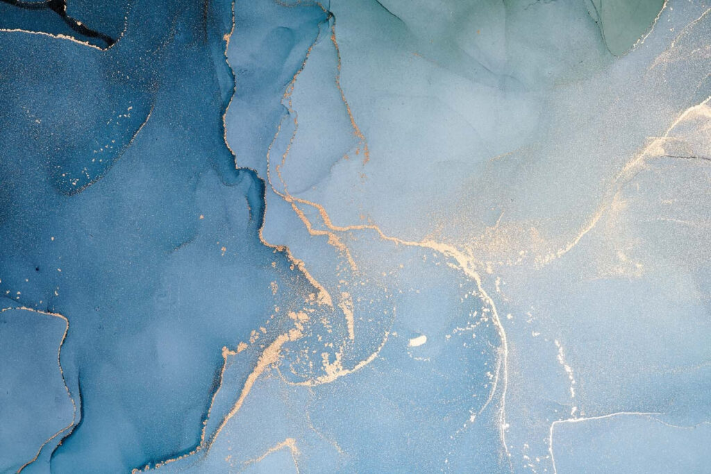 Azure artistry with amber accents