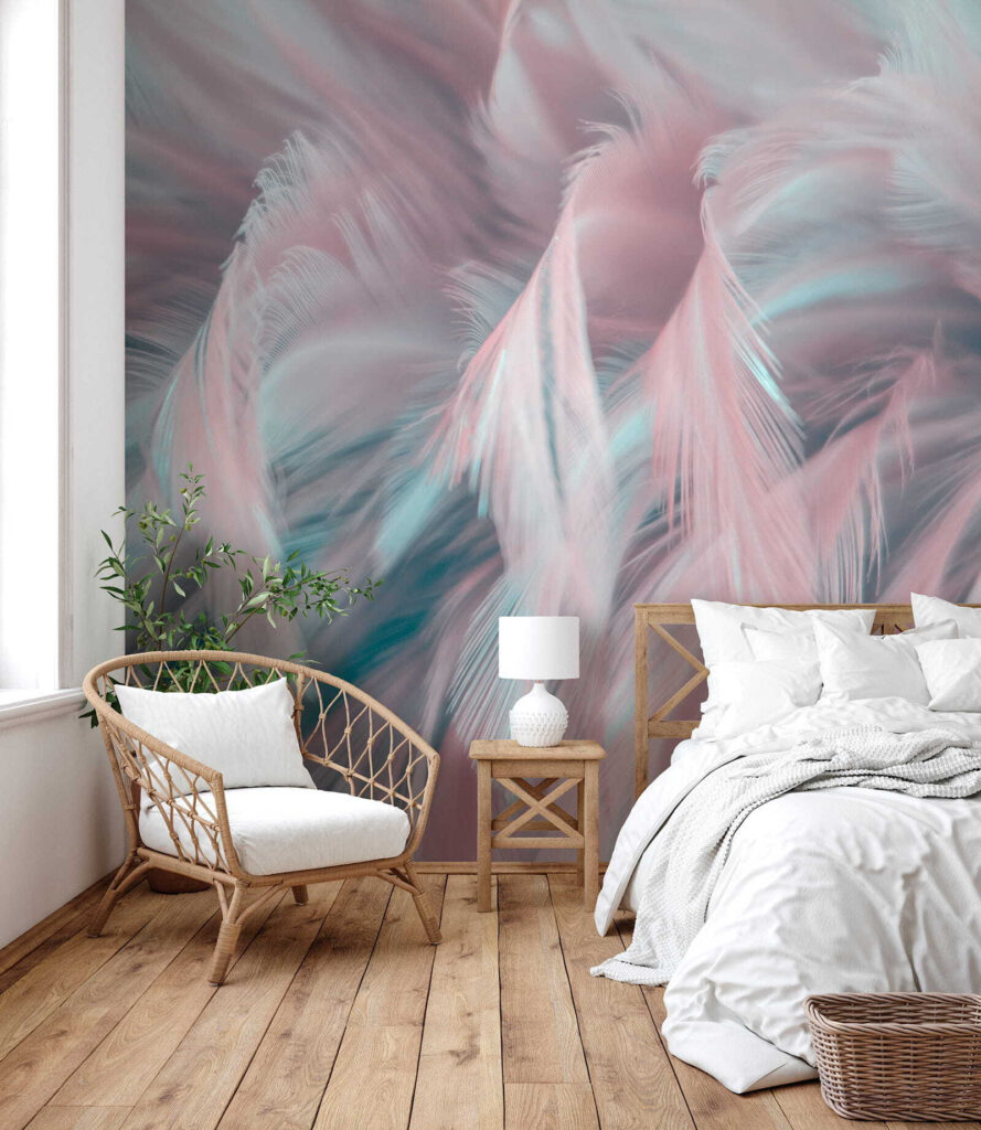 Delicate feathers in soft colors