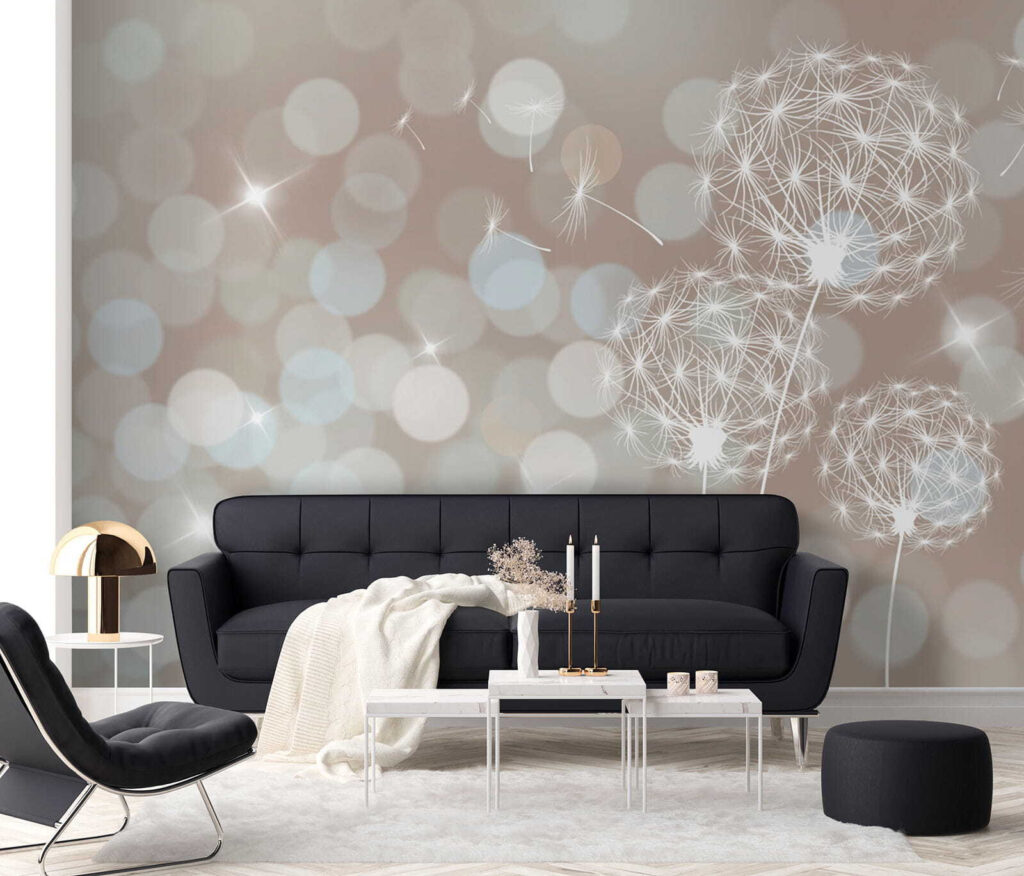 Delicate dandelions in soft backdrop