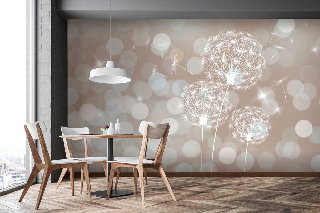 Delicate dandelions in soft backdrop