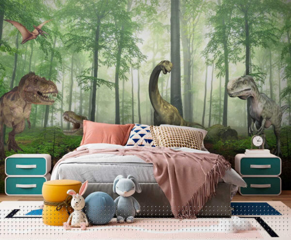 Grupa dinozaurów w lesie Grupa dinozaurów w lesie