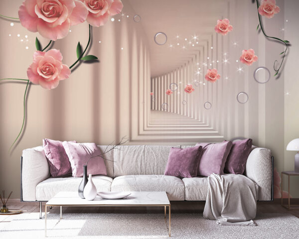 u60194v3pig38 600x480 - Tapeta z różowymi różami i białymi schodami - tegory