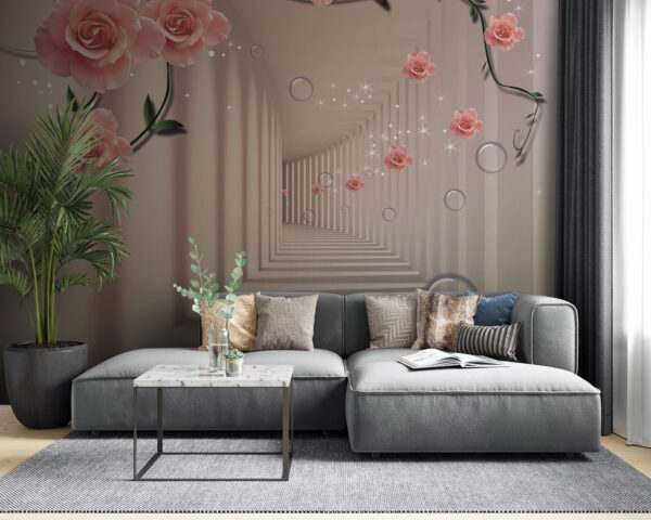 u60194v3pig53 600x480 - Tapeta z różowymi różami i białymi schodami - tegory