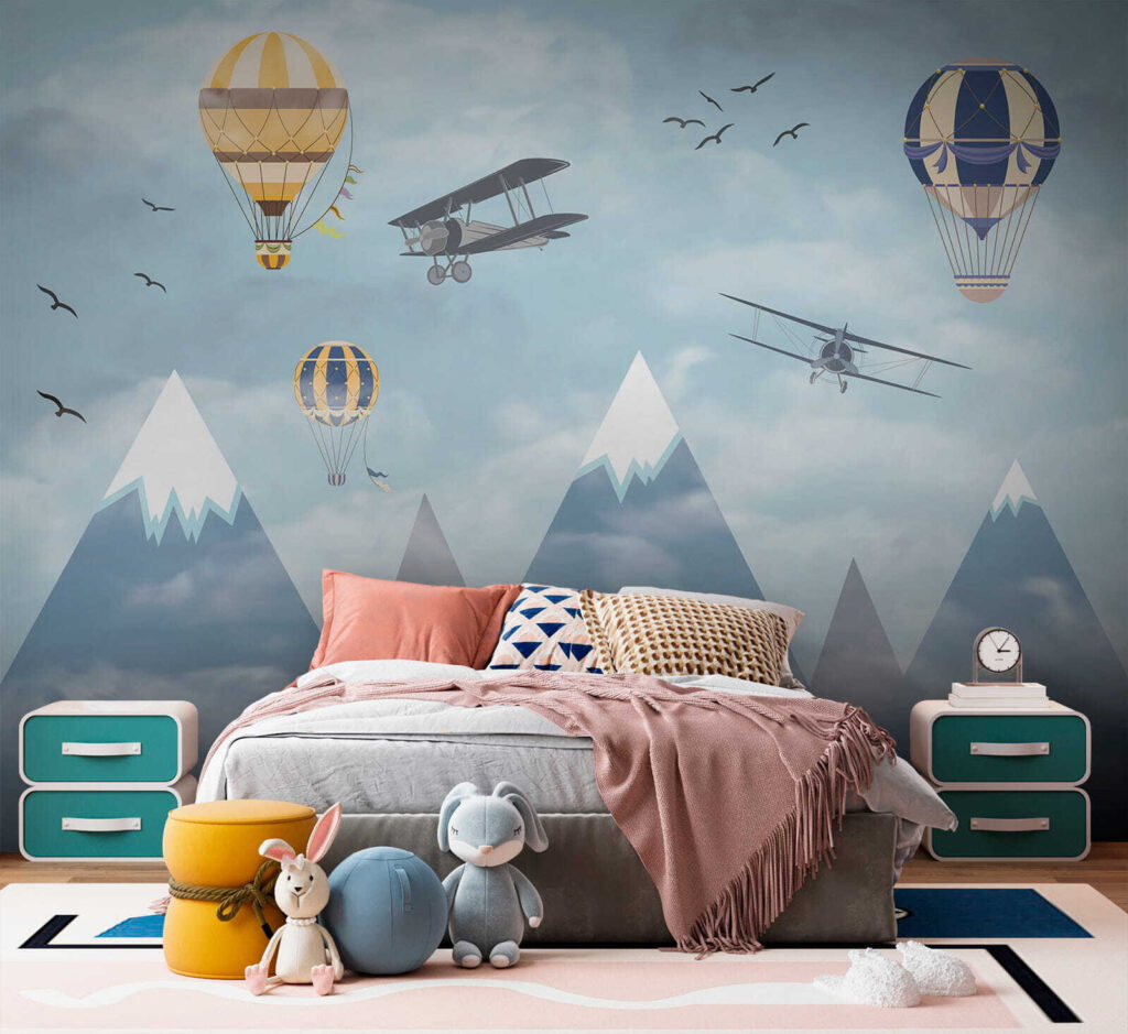 Group of airplanes flying in the sky