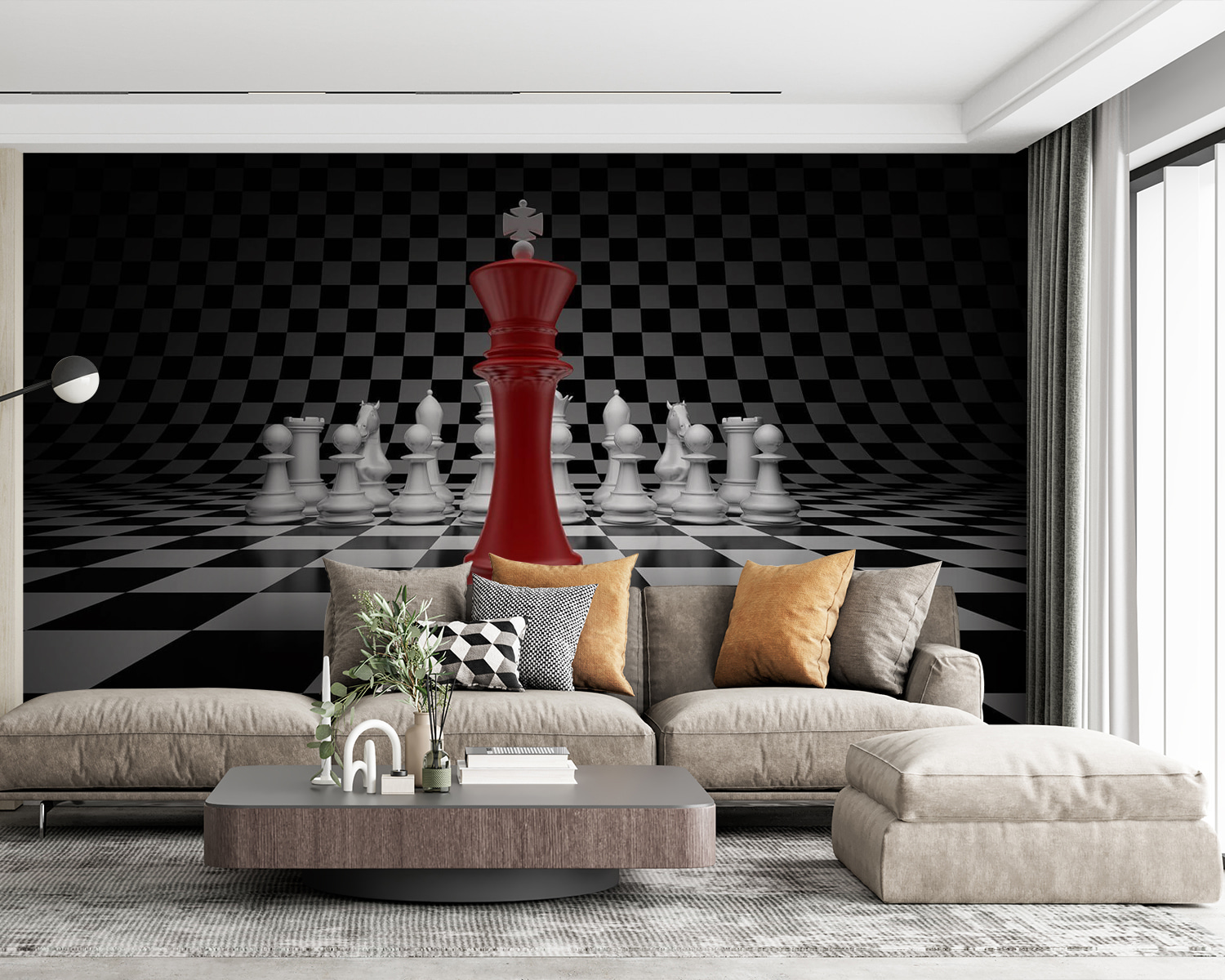 u70562pig63m - Czerwona i biała figura szachowa - tegory