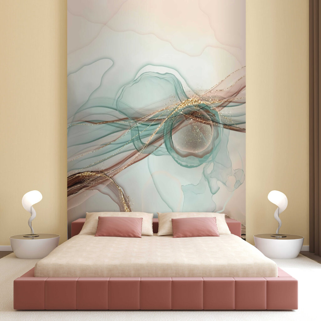 Abstract waves in soft pastel tones