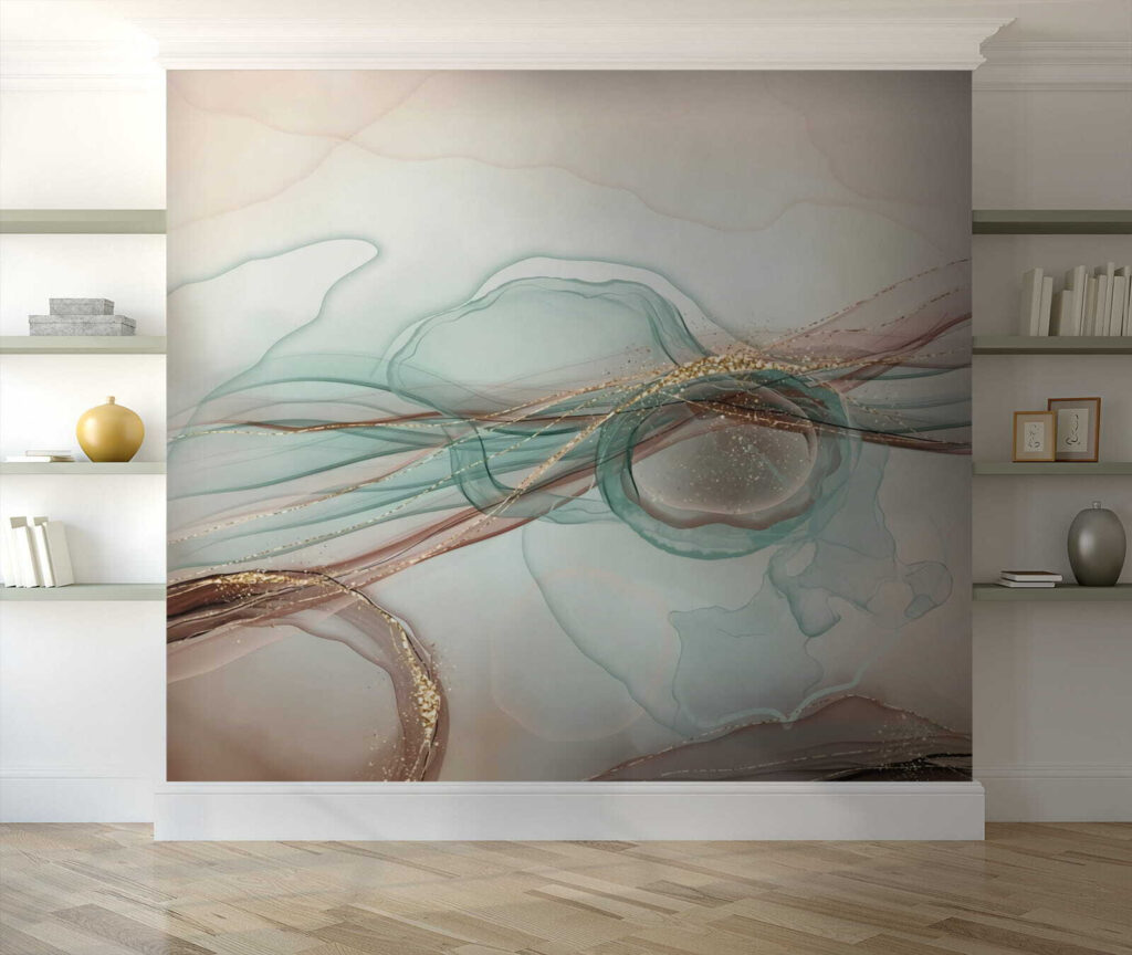 Abstract waves in soft pastel tones
