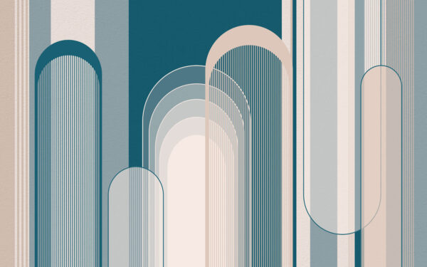 Niebiesko-biały wzór w stylu art deco Niebiesko-biały wzór w stylu art deco