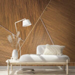 Fototapeta Artystyczny wzór drewnianej boazerii