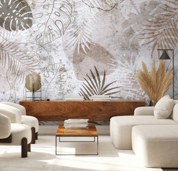 Eleganckie botaniczne wzory w neutralnych odcieniach. Eleganckie botaniczne wzory w neutralnych odcieniach.