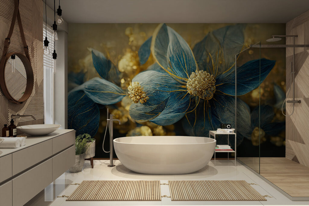 Elegant blue leaves and delicate blooms