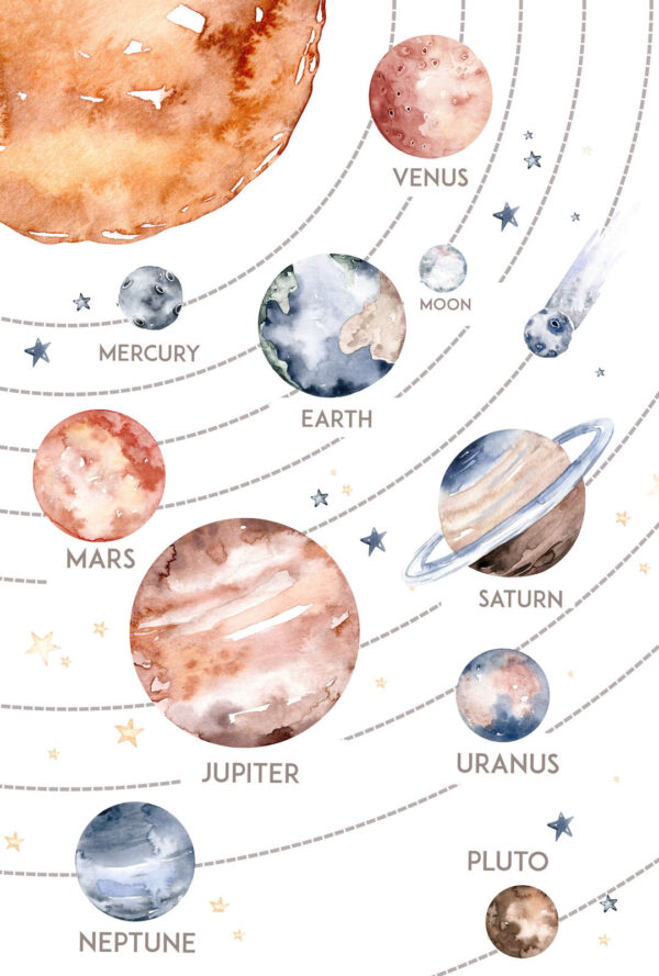 Akwarela planet i gwiazd Akwarela planet i gwiazd