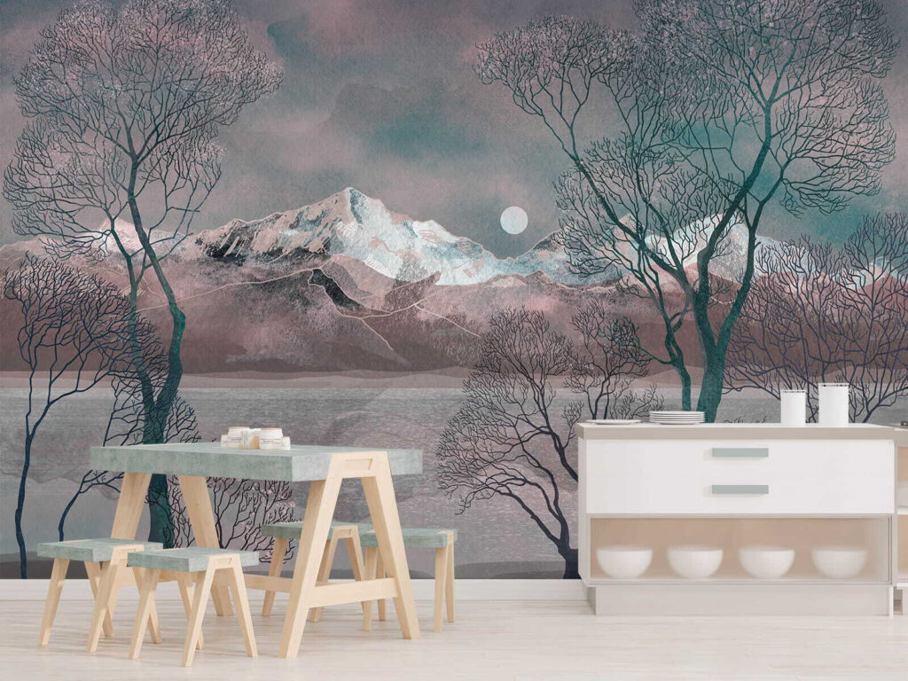 Krajobraz z drzewami i górami u80027pik1 1024x768 - Krajobraz z drzewami i górami - tegory