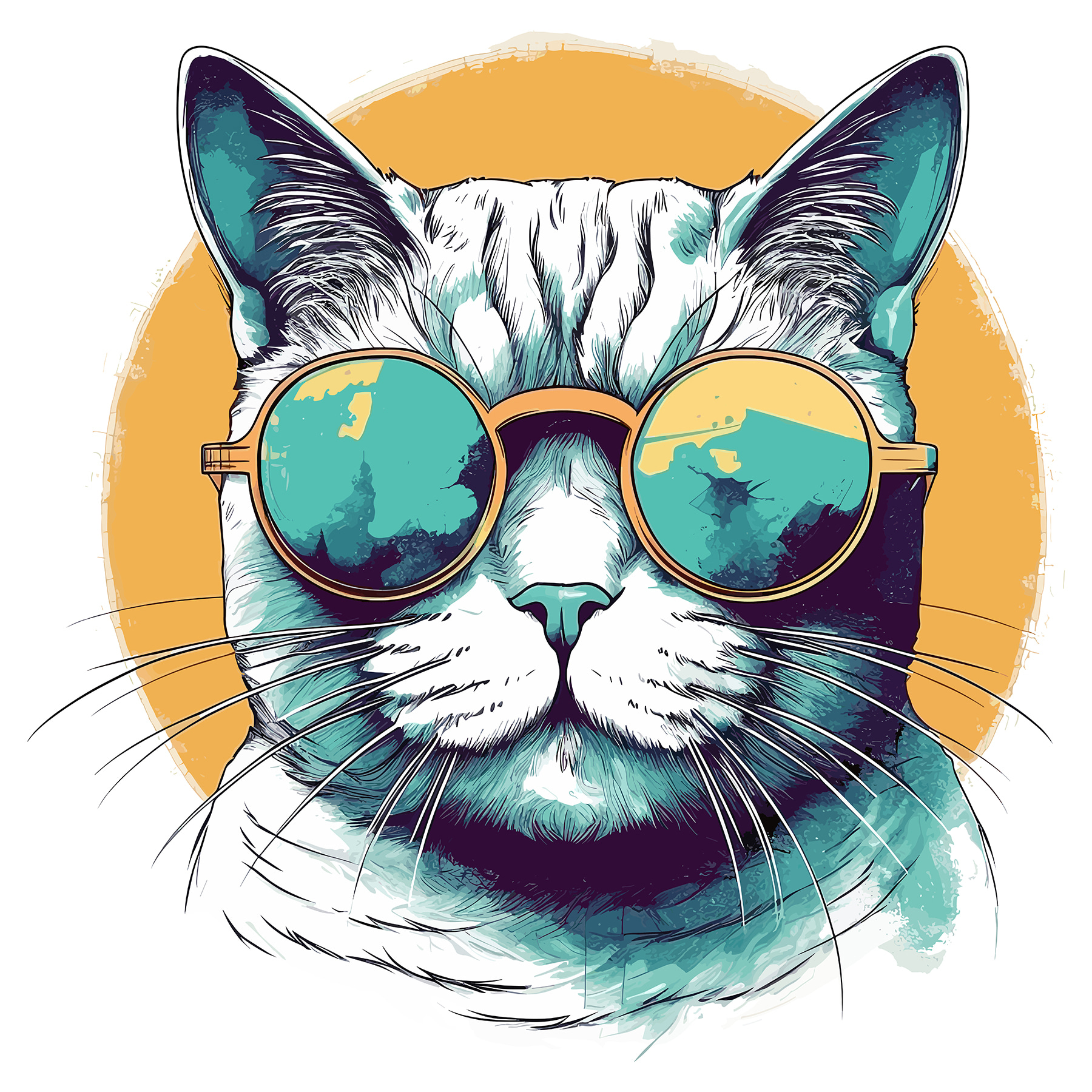 A cat wearing sunglasses A cat wearing sunglasses