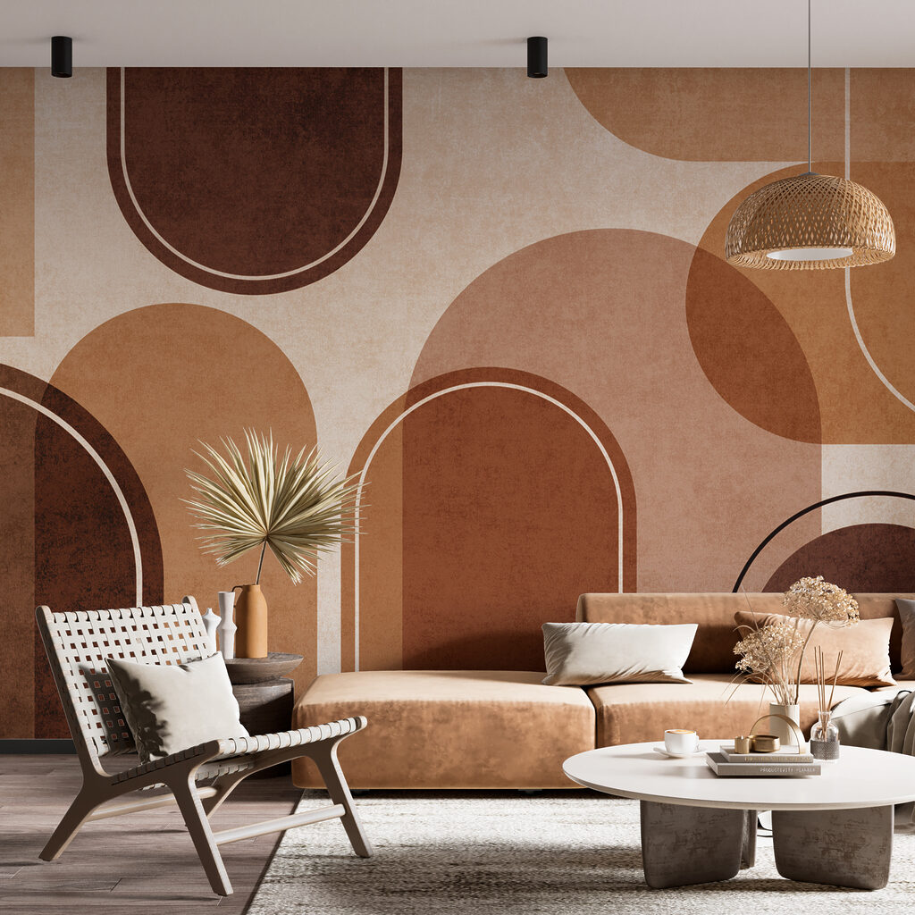 Abstract shapes in warm earth tones