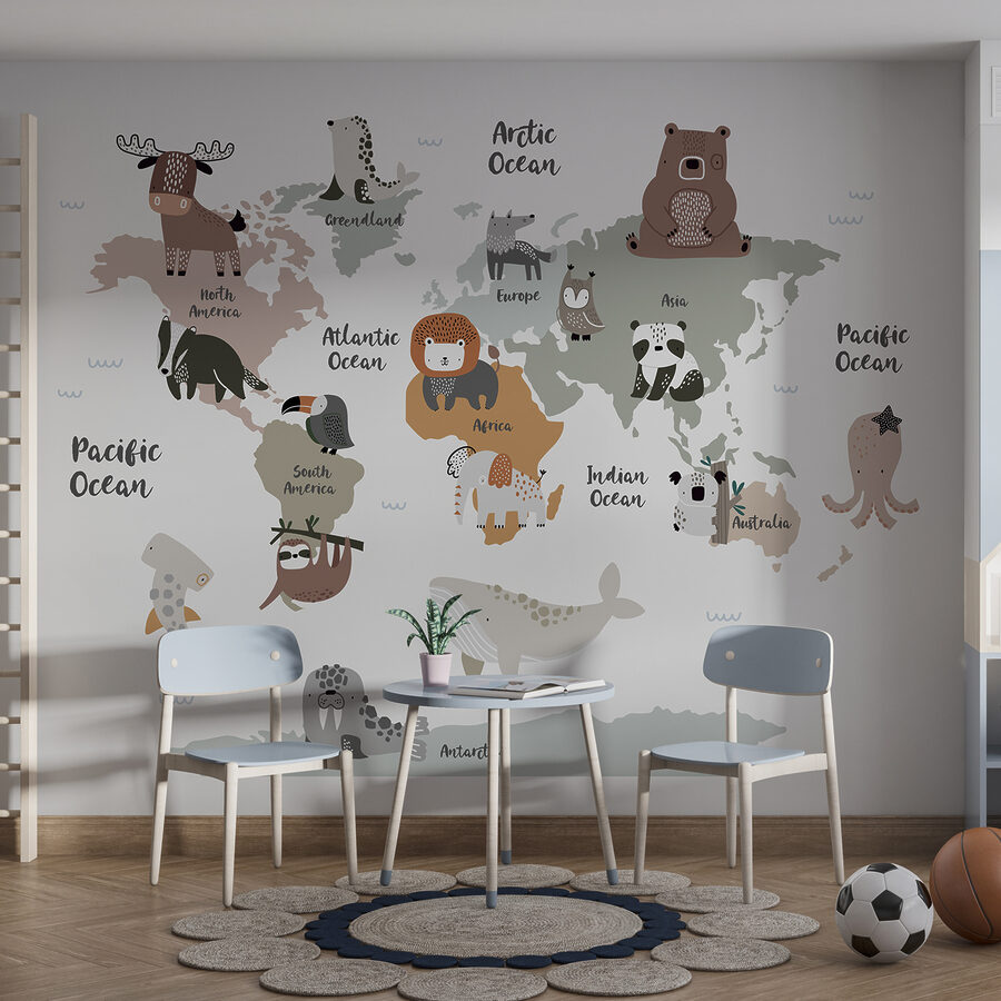 Mapa zwierząt z tekstem