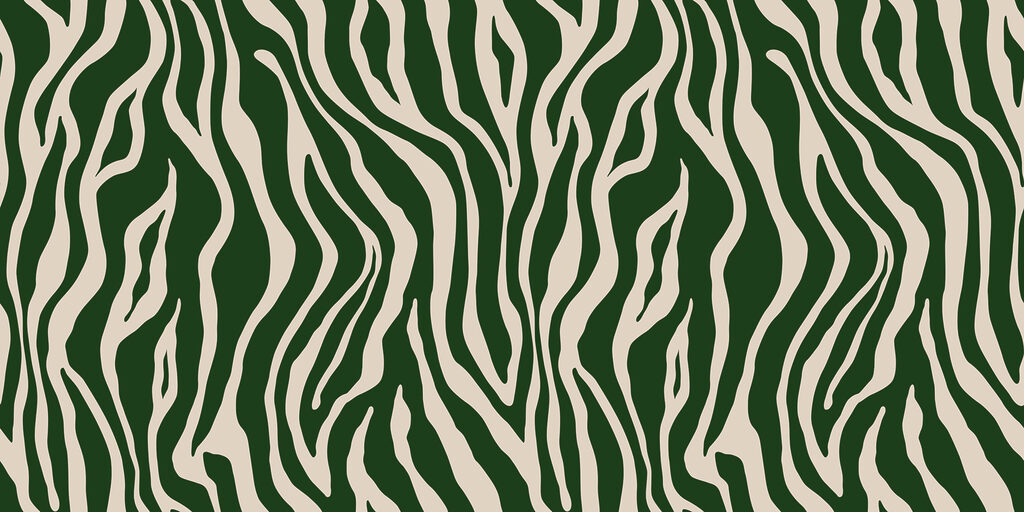 A green and white zebra print