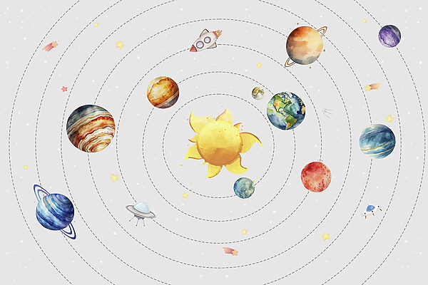 Układ słoneczny z planetami i gwiazdami Układ słoneczny z planetami i gwiazdami