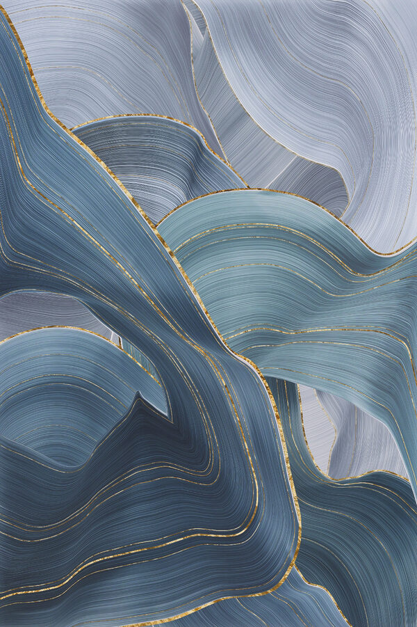 Flowing waves of serene blue tones Flowing waves of serene blue tones