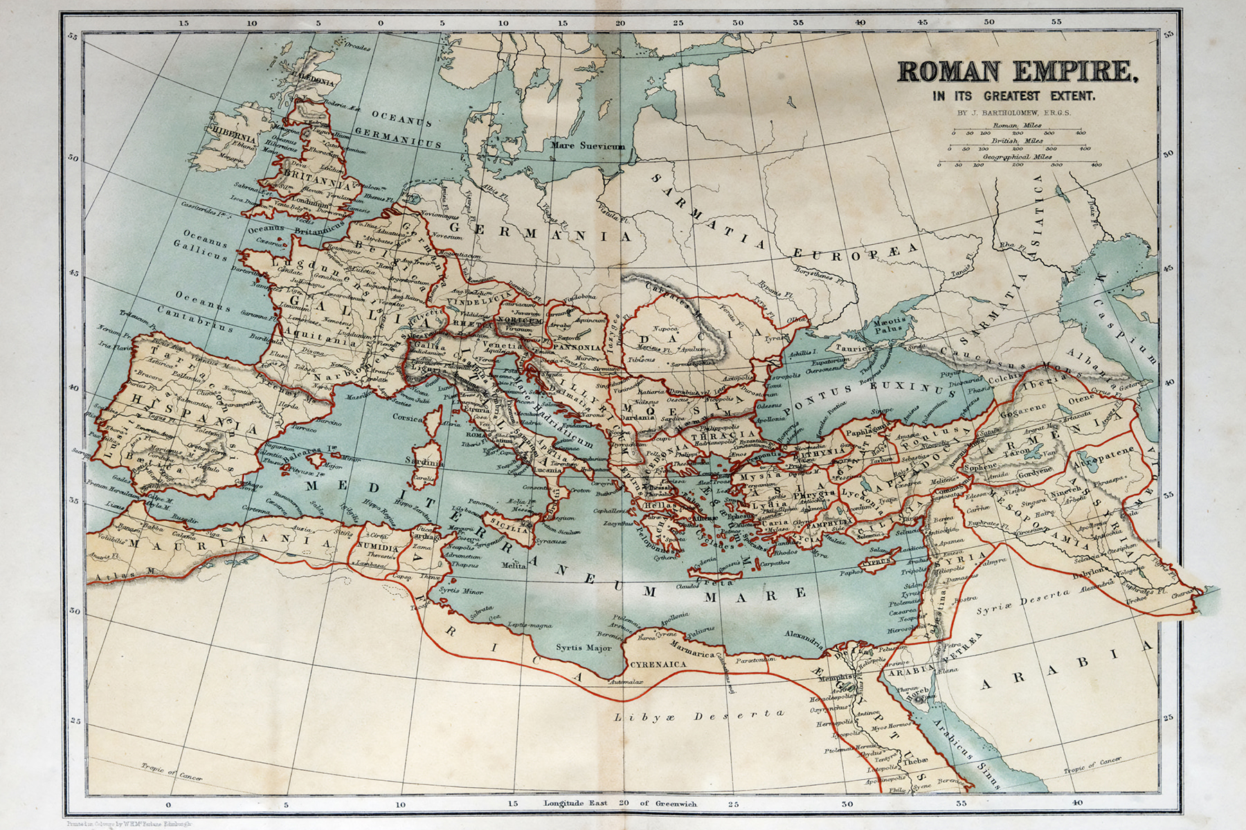 A map of europe with red lines
