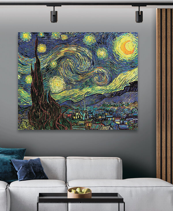 A painting of a starry night A painting of a starry night