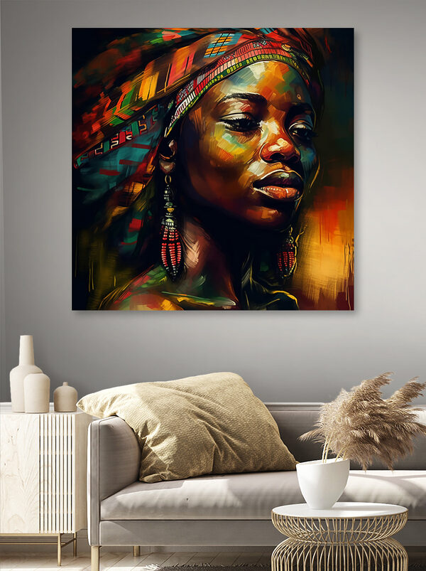 A woman with a head wrap A woman with a head wrap