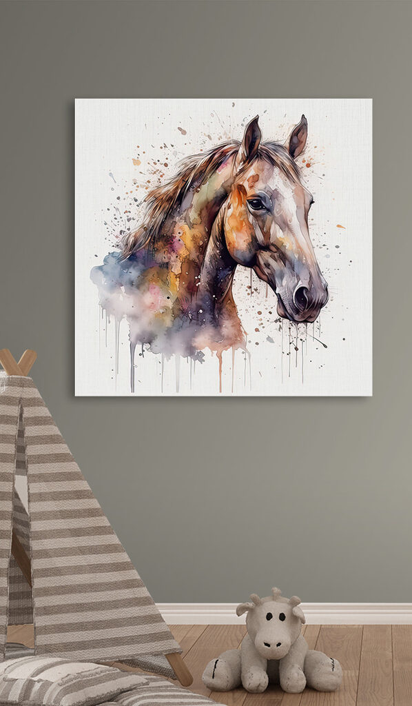 A painting of a horse