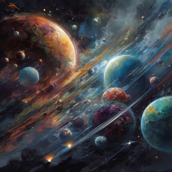Planety w kosmosie z planetami i gwiazdami Planety w kosmosie z planetami i gwiazdami