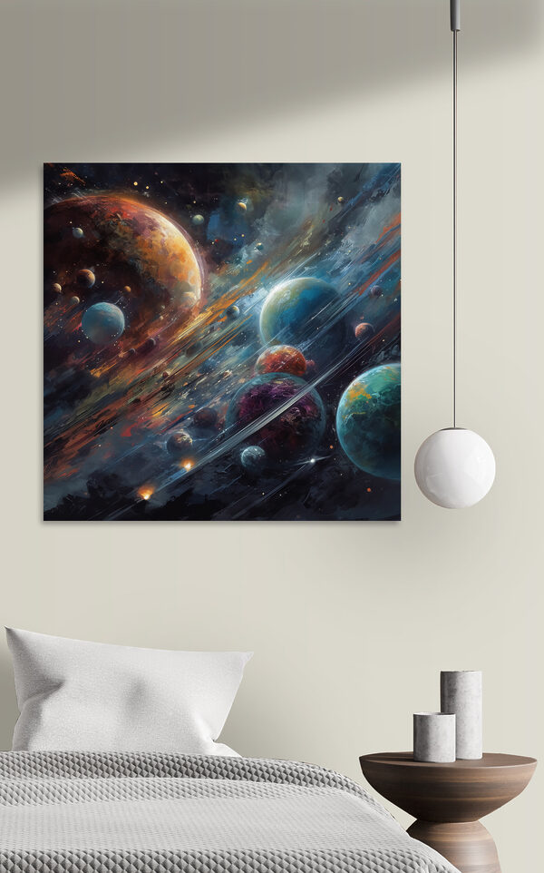 Planety w kosmosie z planetami i gwiazdami Planety w kosmosie z planetami i gwiazdami