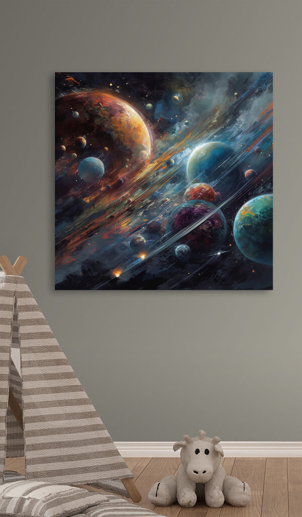 Planety w kosmosie z planetami i gwiazdami Planety w kosmosie z planetami i gwiazdami