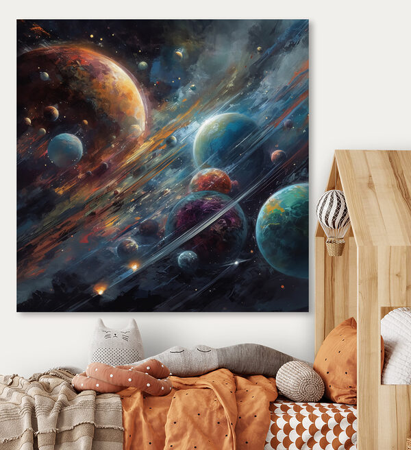 Planety w kosmosie z planetami i gwiazdami Planety w kosmosie z planetami i gwiazdami