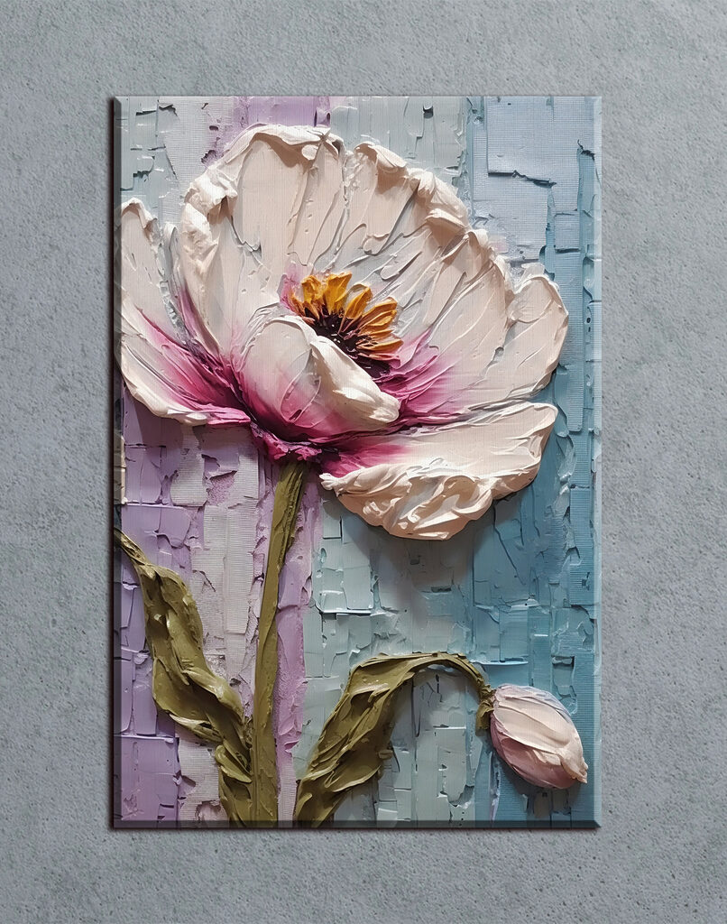 A painting of a flower