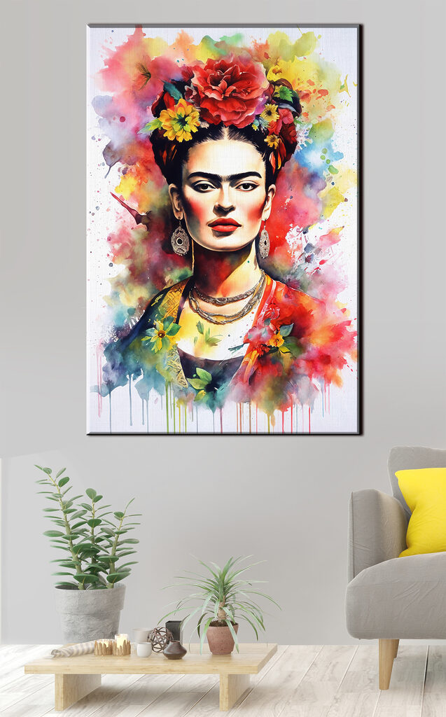 A painting of a woman with flowers in her hair A painting of a woman with flowers in her hair