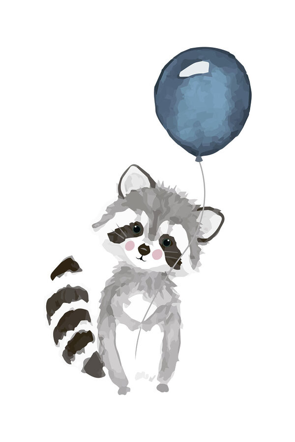 Szop trzymający balon Szop trzymający balon