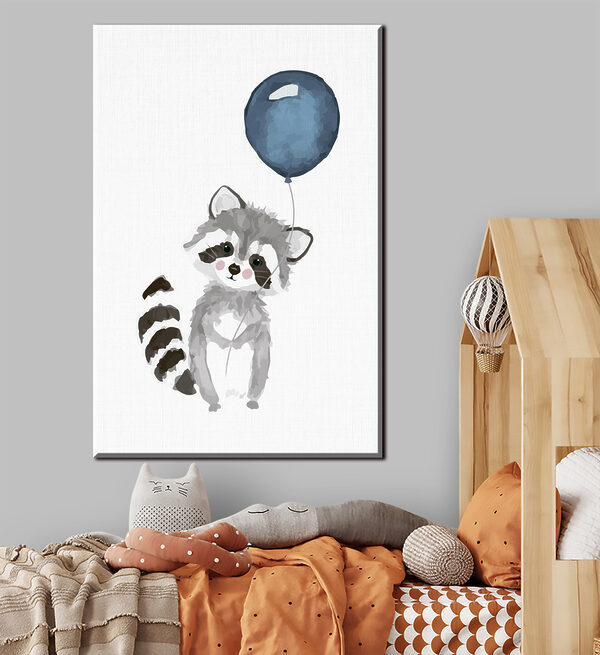 Szop trzymający balon Szop trzymający balon