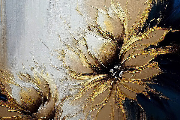 A painting of a flower