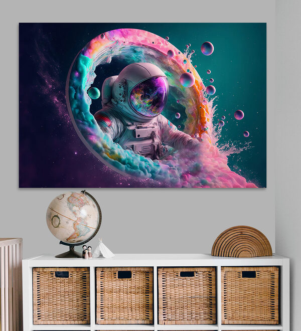 Astronauta w kolorowym okręgu Astronauta w kolorowym okręgu