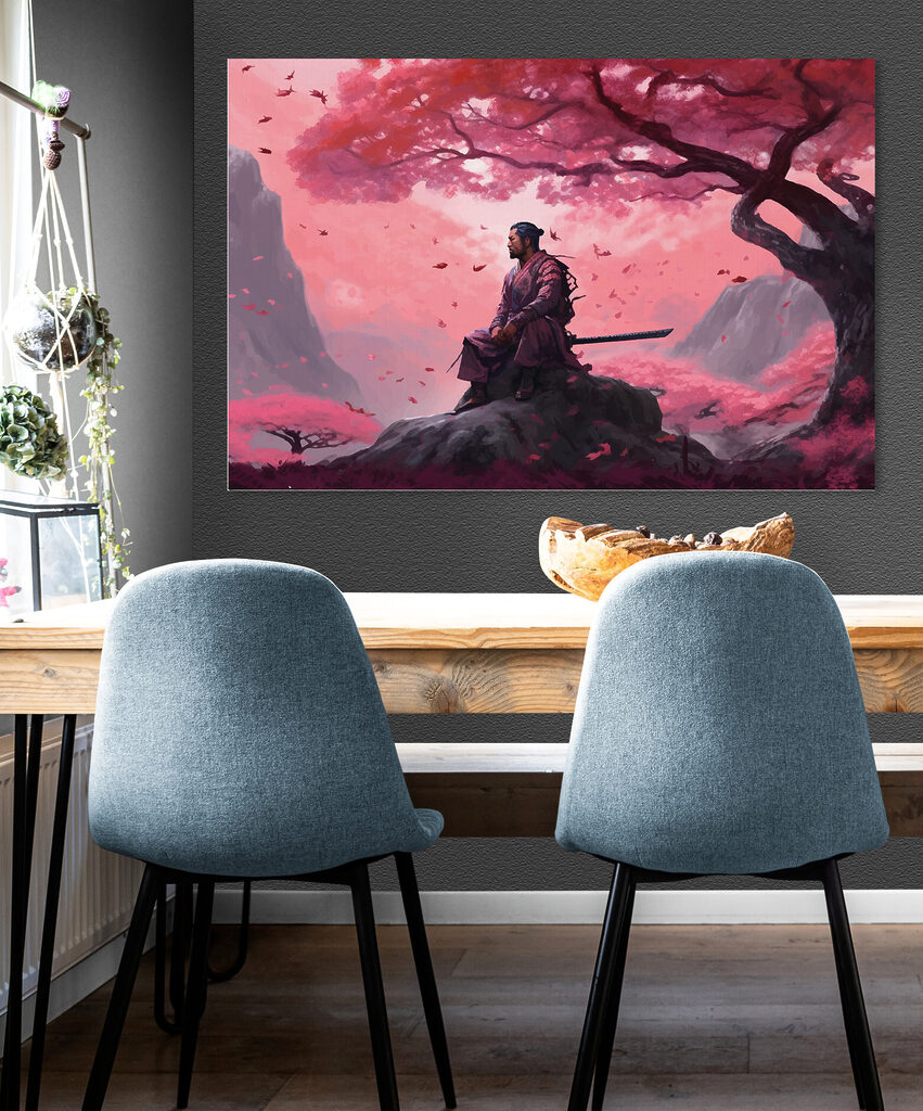 A man sitting on a rock with a sword A man sitting on a rock with a sword