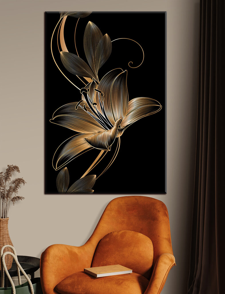 Elegancka grafika kwiatowa w kolorze czarnym i bursztynowym s34437pig15 785x1024 - Elegancka grafika kwiatowa w kolorze czarnym i bursztynowym