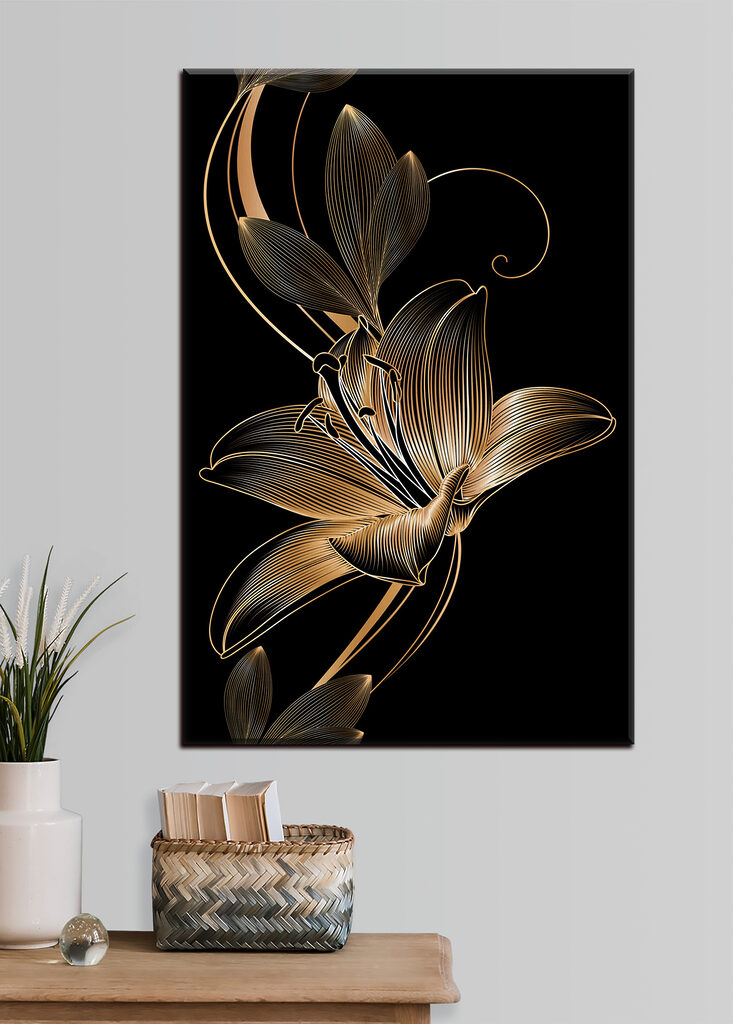 Elegancka grafika kwiatowa w kolorze czarnym i bursztynowym s34437pig23 733x1024 - Elegancka grafika kwiatowa w kolorze czarnym i bursztynowym