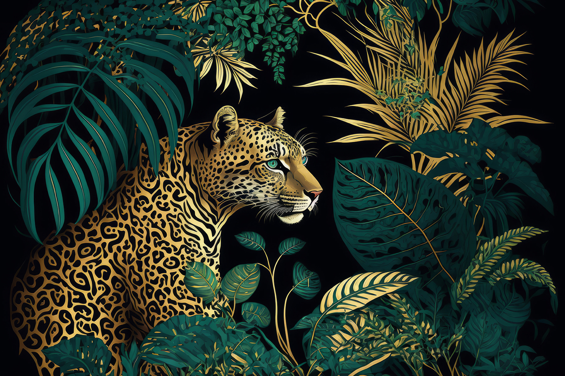 A leopard in the jungle