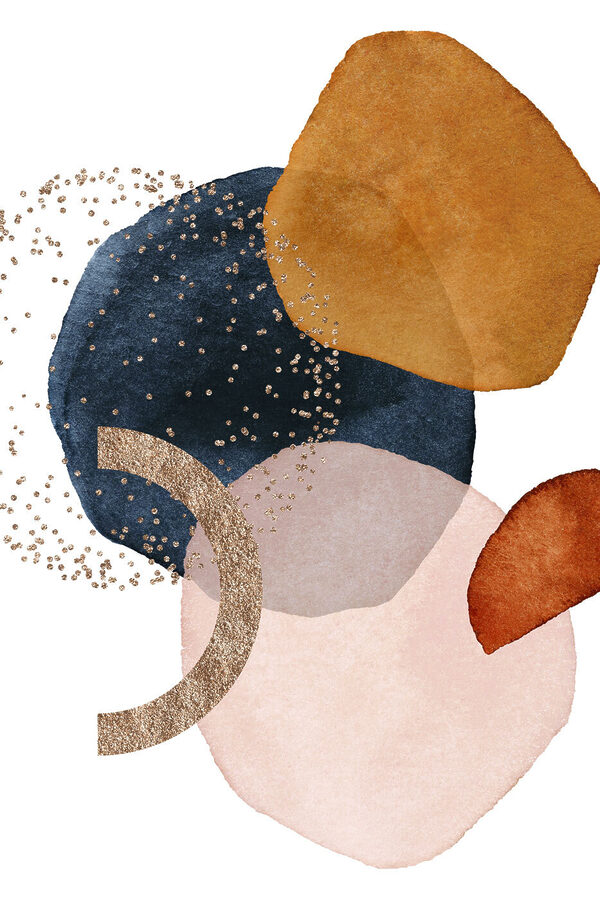 Abstract shapes and sparkling accents