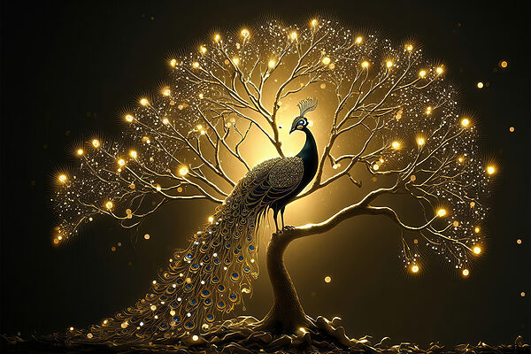A peacock on a tree A peacock on a tree
