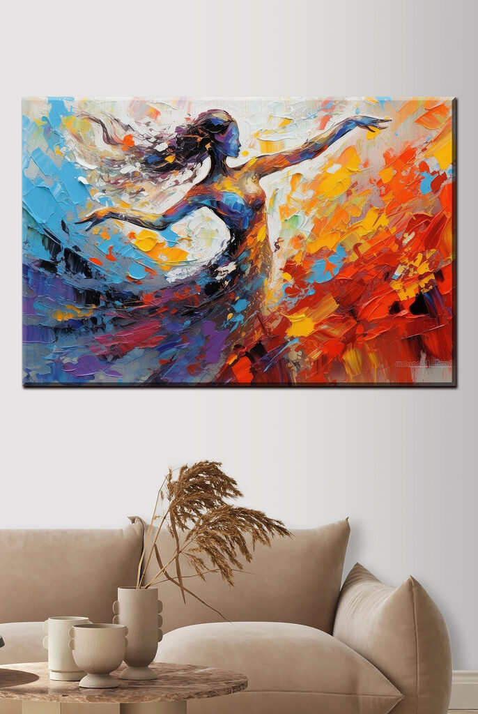 A painting of a woman dancing