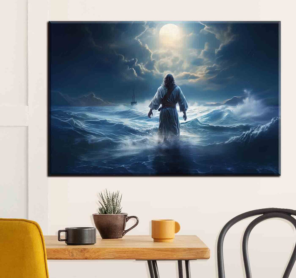 A man in a robe standing in the water A man in a robe standing in the water