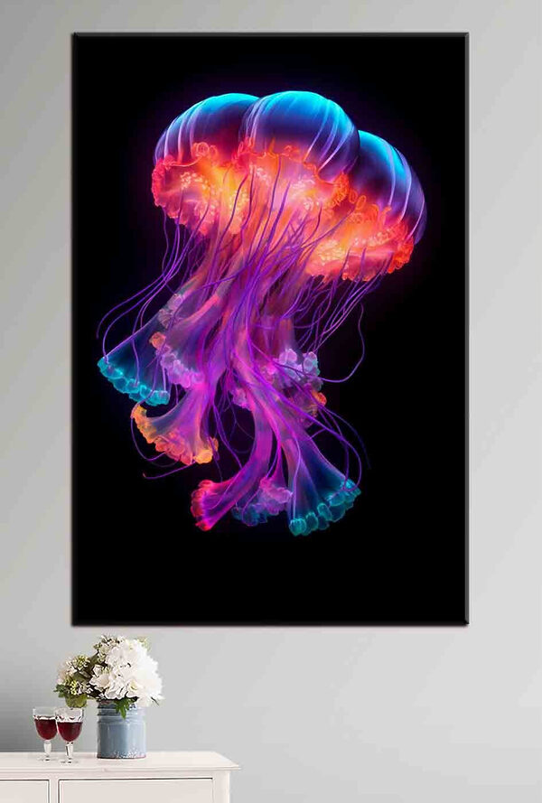 Kolorowa meduza z wieloma mackami Kolorowa meduza z wieloma mackami